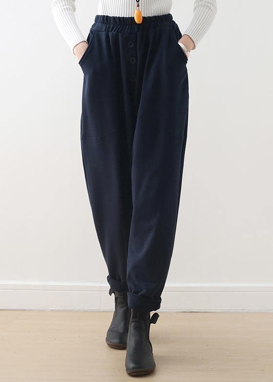 2021 Blue Harem Pants Pants Elastic Loose Bodywear
